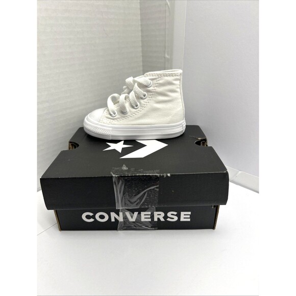 Converse Other - Converse All Star White/White Hi Top Babies Toddlers Sneakers Size 4 New